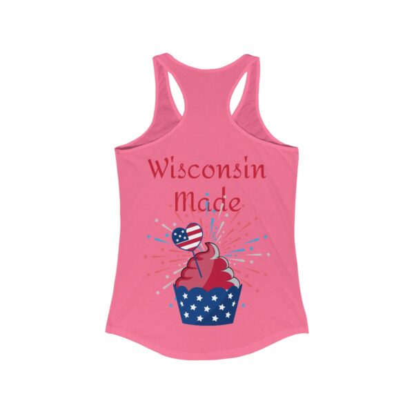 Wisconsin Love America Celebration Women's Ideal Racerback Tank - Image 2