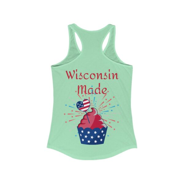 Wisconsin Love America Celebration Women's Ideal Racerback Tank - Image 6
