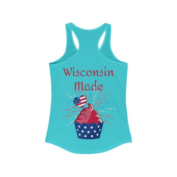 Wisconsin Love America Celebration Women's Ideal Racerback Tank - Image 8