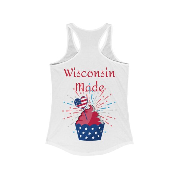 Wisconsin Love America Celebration Women's Ideal Racerback Tank - Image 4