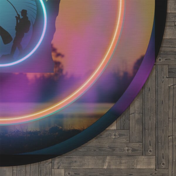 Master Baiter Wisconsin Fishing Round Rug - Image 5